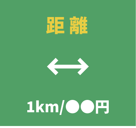 距離 1km/●●円